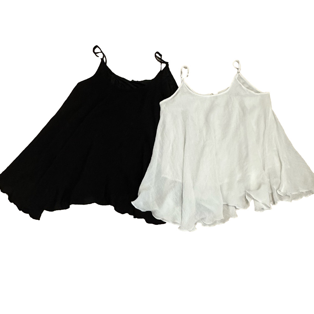 Umgee Fully Lined Swing Adjustable Spaghetti Strap Tanks Black and White